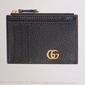 Gucci GG Marmont card case wallet, black leather
